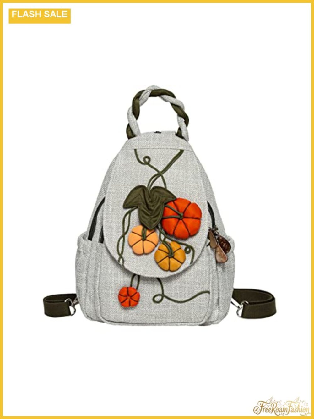 Handwoven Canvas Convertible Backpack Lightweight Ladies Shoulder Chest Bag